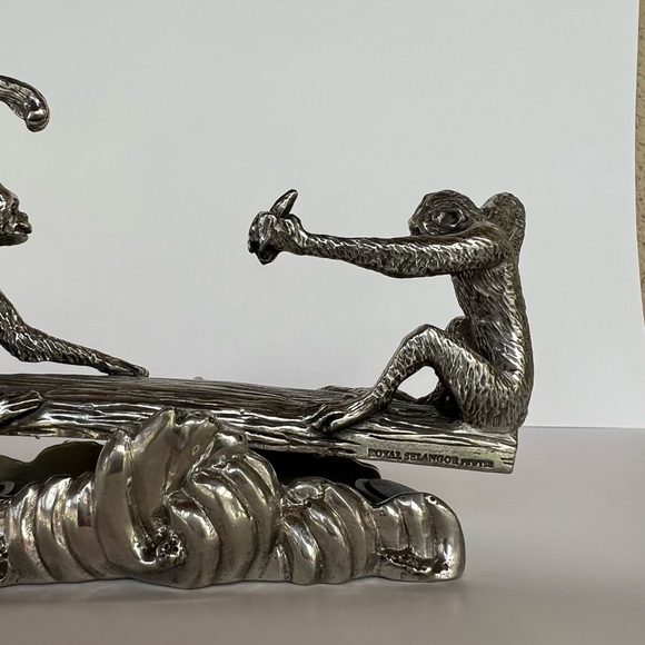 PRICE DROP!!!!  PEWTER SEE SAW MONKIES BUSINESS CARD HOLDER By Royal Selangor - Picture 4 of 7